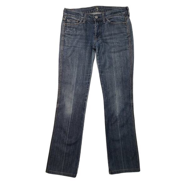 7FAMK Colette Medium Wash Embroidered Jeans Size 27 30 x 30 - Picture 1 of 6